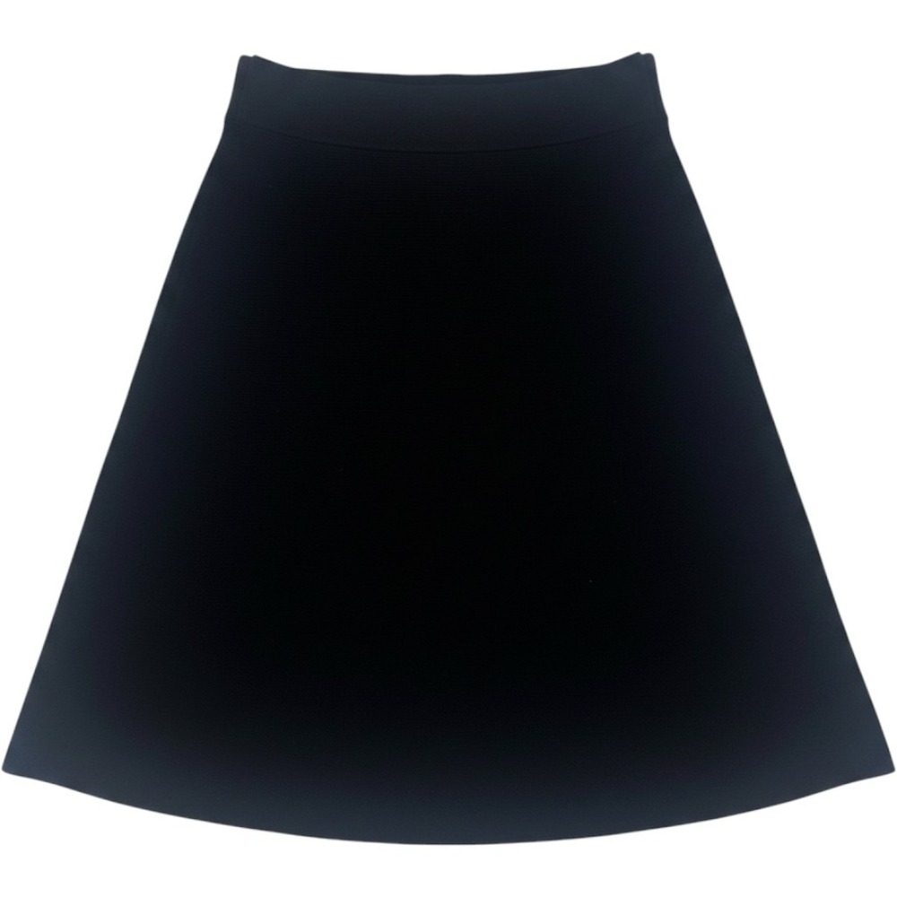 LOFT A-Line Mini Skirt Women XXL Black Knit Ribbed Stretch Casual